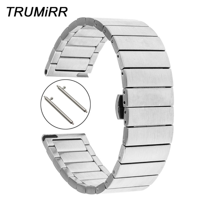 Quick Release Stainless Steel Band for Pebble Time Round 20mm Men Huawei Watch 2 Bradley Timepiece Butterfly Buckle Wrist Strap 1 Quick Release Stainless Steel Band for Pebble Time Round Men Huawei Watch