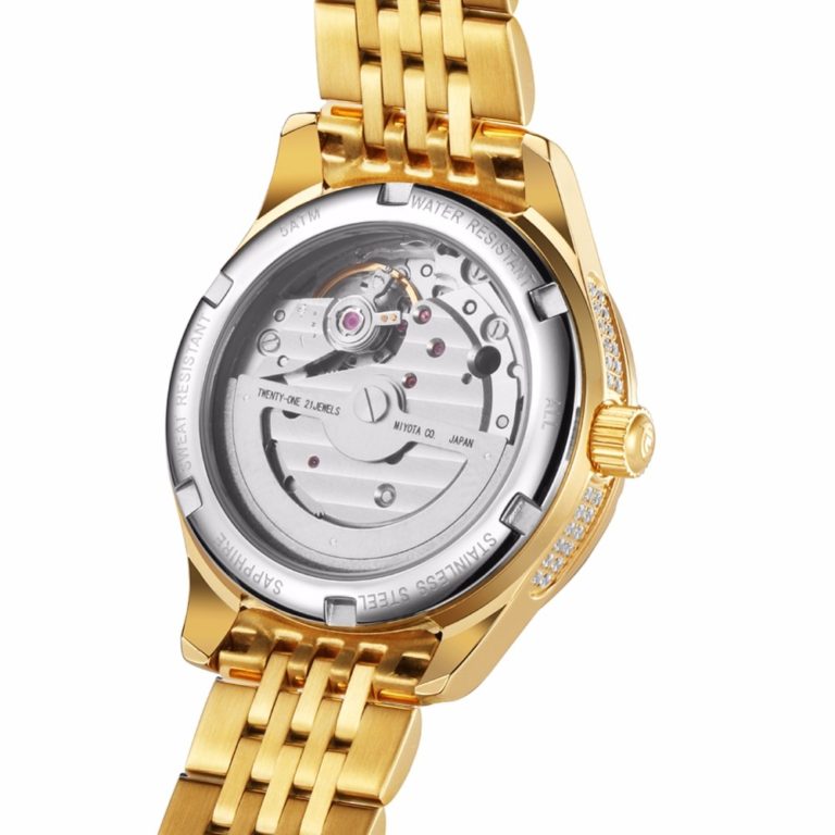 BINLUN Women's 18K Gold Automatic Mechanical Watch Diamond Waterproof Luxury Flower Dial Luminous Analog Wrist Watches for Women 2 BINLUN Women's 18K Gold Automatic Mechanical Watch Diamond Waterproof