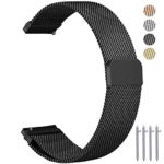 Vetoo 20mm Metal Milanese Replacement Watch Bands - Black
