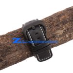 Mens Leather Bracelet Watch band High quality Smooth Black Genuine Leather