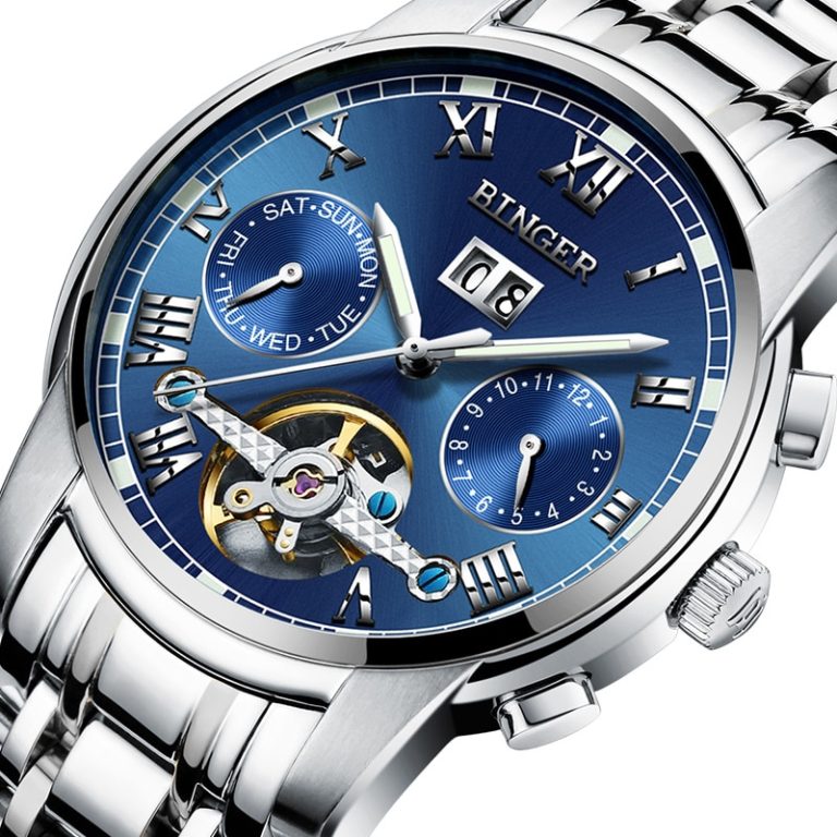 Switzerland Mechanical Watch Men Wristwatches Sapphire Binger