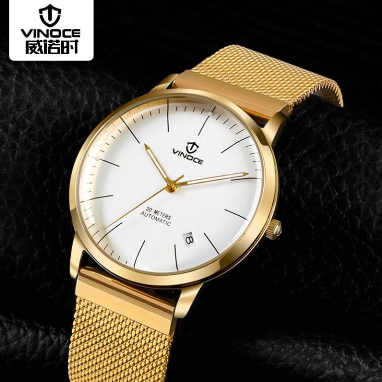 vinoce Fashion Men Watch Men Automatic Mechanical gold Wrist Wristwatch Stainless Steel Male Clock Relogio Masculino 2 vinoce Fashion Men Watch Men Automatic Mechanical gold Wrist