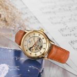 Luxury Gold Skeleton Automatic Wrist Watch Women OUYAWEI Fashion