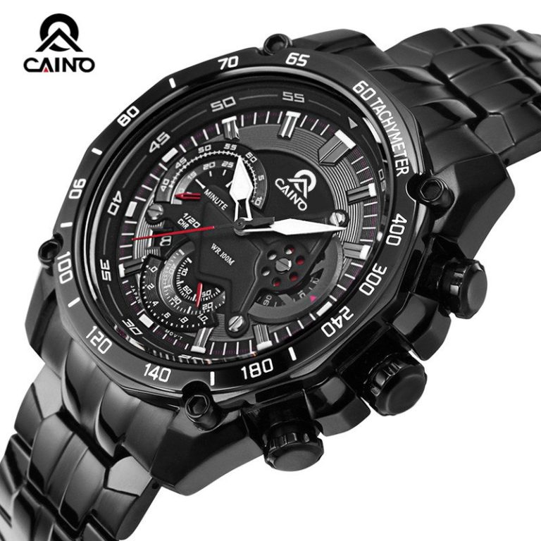 CAINO Men's Fashion Business Sports Watches Top Brand Luxury Quartz Wrist Watch Men 316L Stainless Steel Clock Relogio Masculino CAINO Men's Fashion Business Sports Watches Luxury Quartz Wrist Watch