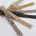 new Black Metal Watchband Waterproof Divers Watch Strap Band