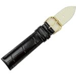 RECHERE Alligator Crocodile Grain Leather Watch Band Strap Gold