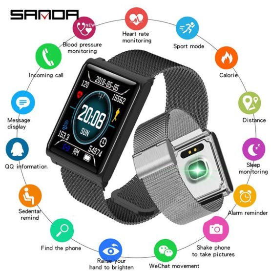New SANDA Bluetooth Sport Smart Watch Men Heart Rate Monitor