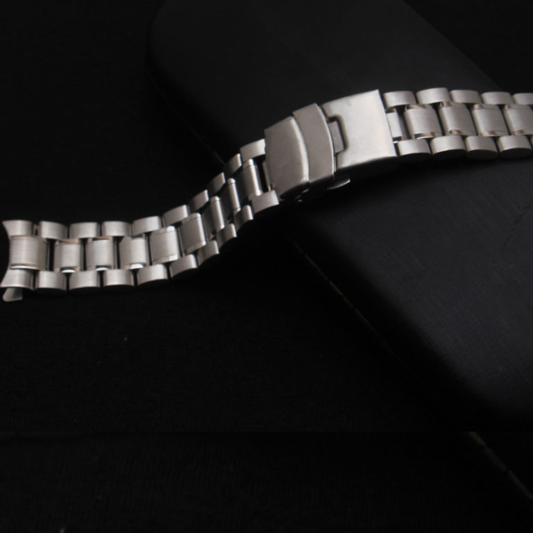New Hot Sell Man Woman Silver Solid Stainless Steel Metal Curved End Watch Band Strap Bracelets Deployment Clasp 18 20 22 24mm 2 New Hot Sell Man Woman Silver Solid Stainless Steel Metal Curved End Watch Band