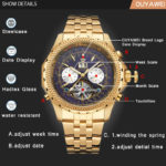 Mechanical Automatic Gold Watch Men Luxury Brand OUYAWEI Tourbillon
