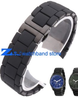 Rubber watchband silicone wristband bracelet black steel black silica gel