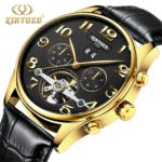 clock Kinyued Skeleton Tourbillon Mechanical Watch Automatic Men