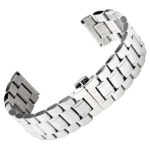 Silver Watchband Stainless Steel Mens Wrist Watch Strap Band Butterfly Clasp