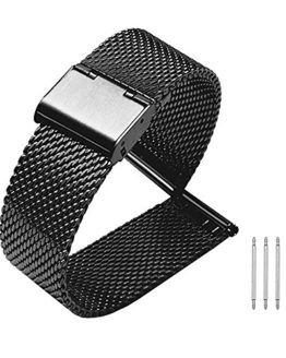 Milanese Mesh Stainless Steel Strap with Hook Buckle 22mm Classic Polished