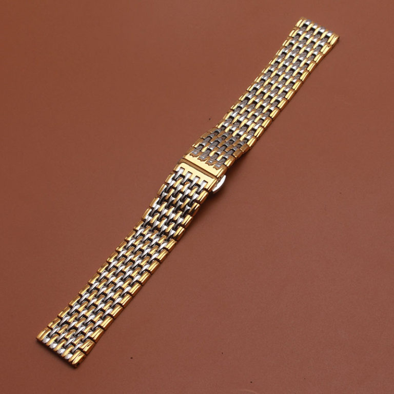 Original Silver and gold color watch Band Stainless steel metal bracelet