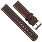 Swap in Style with Barton Quick Release Top Grain Leather Watch Band – Perfect for Asus, Fossil, Moto360, Samsung, and More (Saddle Brown/Linen 20mm)