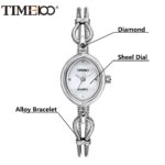 TIME100 Women Watches Silver Alloy Bracelet Shell Dial Ladies Waterproof