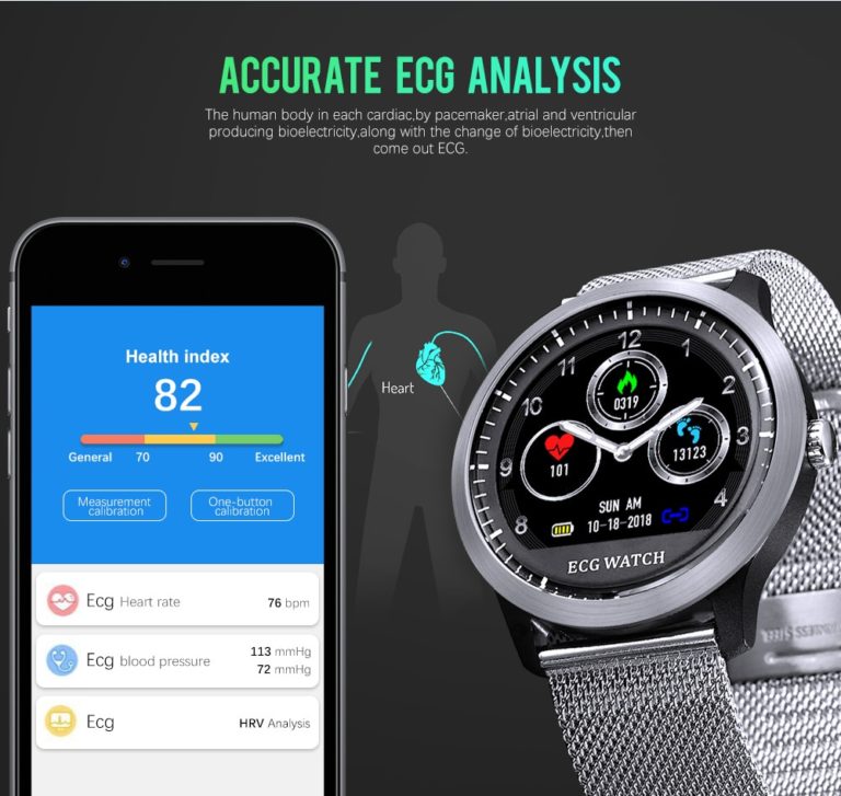 N58 ECG Measurement PPG Smart Watch Men Heart Rate Monitor