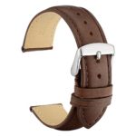 WOCCI 18mm Watch Band - Dark Brown Vintage Leather Watch Strap