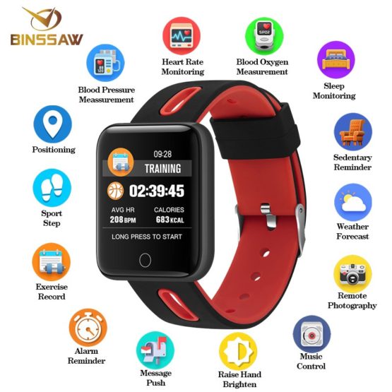 BINSSAW 2018 New Smart Watch Men Bluetooth Women Sport Step