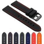 StrapsCo Rubber Diver Mens Watch Band - Quick Release Strap