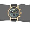 Versace Women's Day Glam Stainless Steel Watch with Black Leather Band