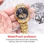 BINLUN 18k Gold Luxury Men's Automatic Watch Top Brand Skeleton