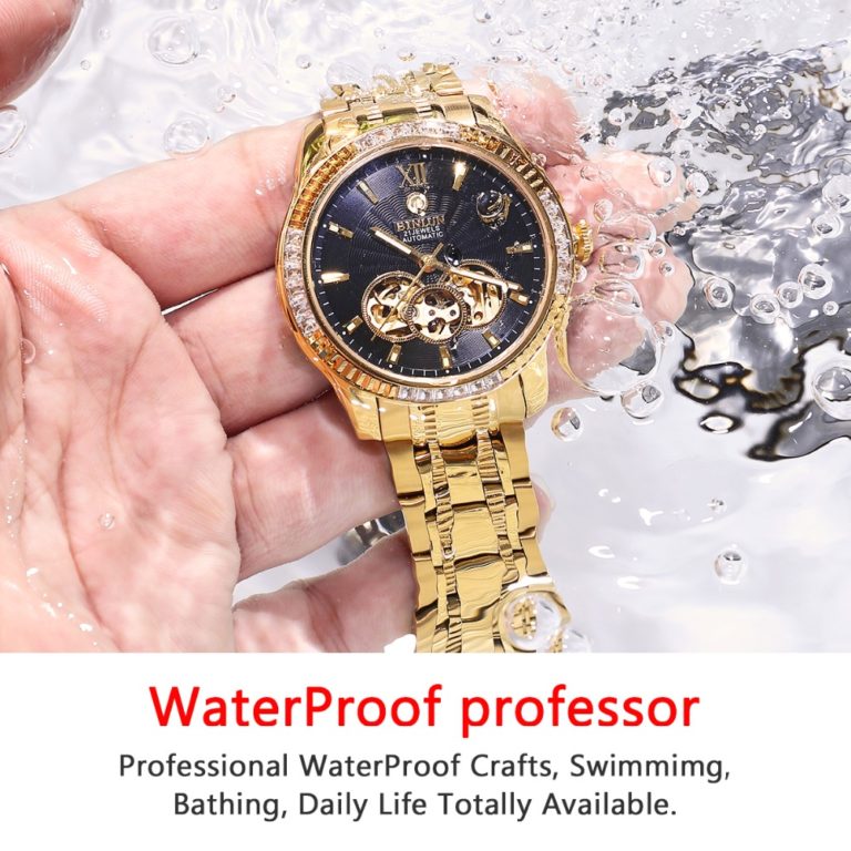 BINLUN 18k Gold Luxury Men's Automatic Watch Top Brand Skeleton