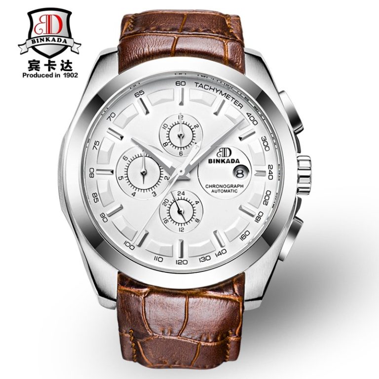 Luxury BINKADA Brand Men's Watch Automatic Mechanical Watches Genuine Leather Waterproof Male Casual Business Wrist Watch Clocks 2 Luxury BINKADA Brand Men's Watch Automatic Mechanical Watches