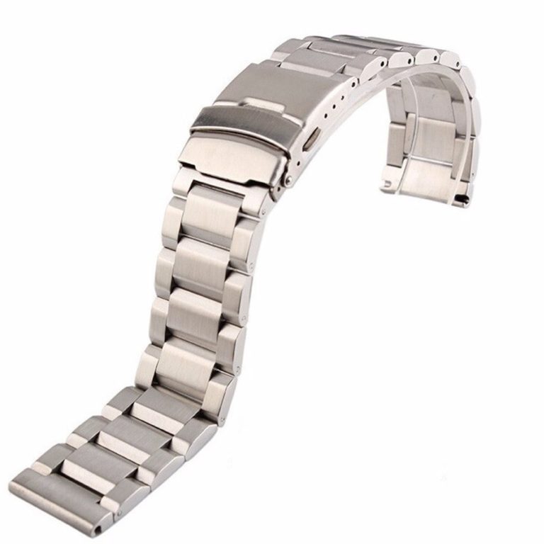 18 20 22 24mm New Man Silver Brushed Solid Stainless Steel Bracelet Watch Band Strap Belt Double Push Clasp relogio masculino 2 18 20 22 24mm New Man Silver Brushed Solid Stainless Steel Bracelet Watch Band