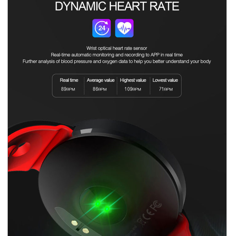 Fitness Smart Watch Sports Heart Rate Monitor Blood Pressure Waterproof
