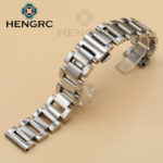 HENGRC Metal Watch Band Bracelet Women Fashion Stainless Steel