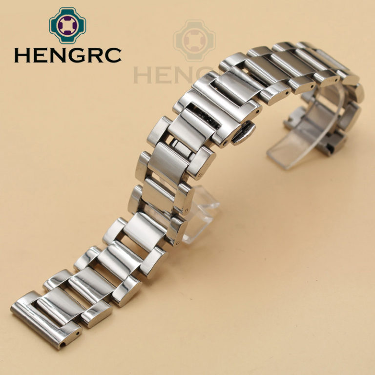 HENGRC Metal Watch Band Bracelet Women Fashion Stainless Steel