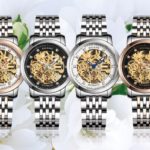 Cool Skeleton AILANG Women Sparkling Crystal Automatic Watches