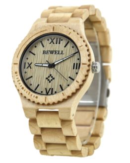 BEWELL Wood Men Quartz Wrist Watches With Roman Numerals