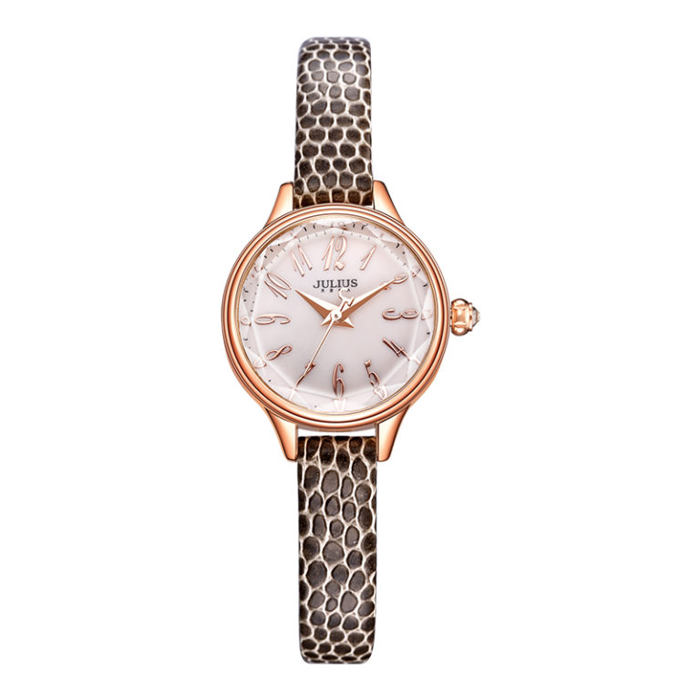 JULIUS 2018 Winter New Crocodile Genuine Leather Strap Rose Gold Watches Women Lady Fashion Dress Wrist Watch Hours Clock JA-932 1 JULIUS 2018 Winter New Crocodile Genuine Leather Strap Rose Gold Watches