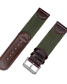 IVAPPON Men's Calfskin Leather and Nylon NATO Watch Strap