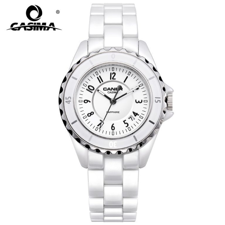 Luxury Brand Women Watches Fashion Casual Elegant Ceramic White Quartz Wrist Watch Women Waterproof 100m CASIMA #6702 Luxury Brand Women Watches Fashion Casual Elegant Ceramic White