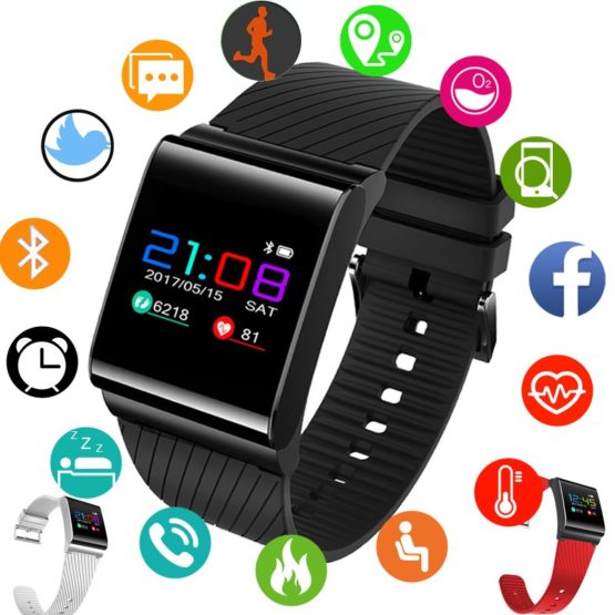 Bluetooth Smart Watch Men Fitness Tracker Heart Rate Detection Color Screen