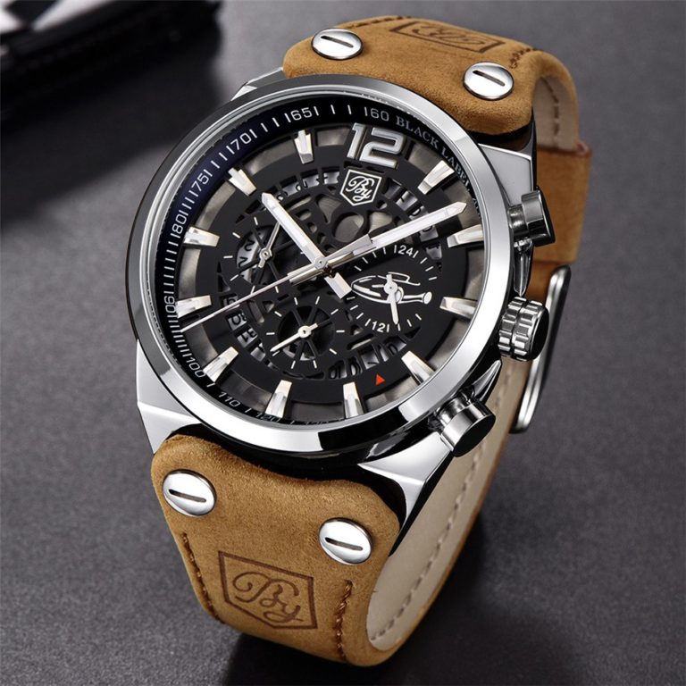 Command Attention: BENYAR Chronograph Men’s Watch with Genuine Leather Strap