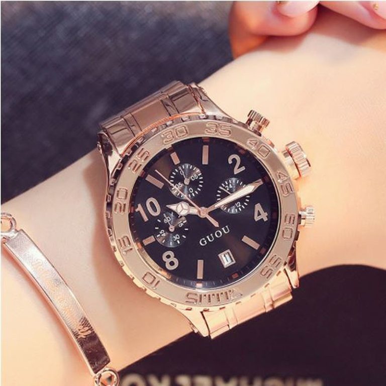 GUOU Rose Gold Watch For Women Watches Dress Wrist Watches saat Waterproof Ladies Watch Women Clock relogio feminino reloj mujer 1 GUOU Rose Gold Watch For Women Watches Dress Wrist Watches