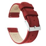 Barton Quick Release Leather Watch Band - Stylish Crimson Red Strap for Smartwatches and Traditional Watches - Select Your Size! ⌚🔴