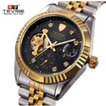 Brand TEVISE Automatic Mechanical Watch Men Luxury Steel Wrist Watch