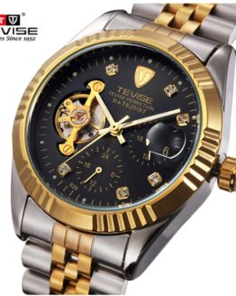 Brand TEVISE Automatic Mechanical Watch Men Luxury Steel Wrist Watch