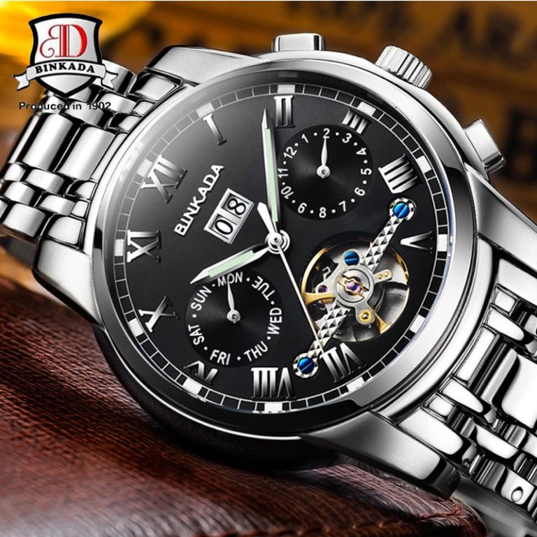 Hot BINKADA Luxury Brand Sports Men's Automatic Skeleton Mechanical Military Wrist Watch Men Full Steel Silver Band reloj 2 Hot BINKADA Luxury Brand Sports Men's Automatic Skeleton Mechanical Watch