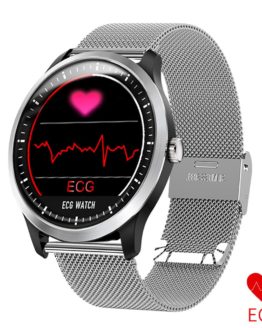 Luxury Smartwatch with ECG and PPG Heart Rate Monitor for Men and Women, Blood Pressure Tracking, Mesh Belt, and Fitness Features.