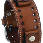 Nemesis #STH-B Brown Wide Leather Cuff Wrist Watch Band
