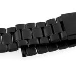 14mm 16mm 18mm 20mm 22mm 24mm 26mm Mens Black Metal Watch Band