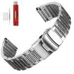 Solid Mesh Stainless Steel Bracelets 20mm/22mm/24mm Watch Bands