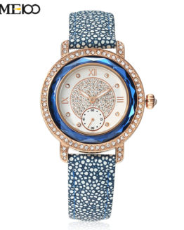 TIME100 Women Watches Ocean series Leather Strap Diamond Engagement