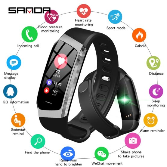 SANDA Fashion Cool Smart Watch Bluetooth Heart Rate Monitor